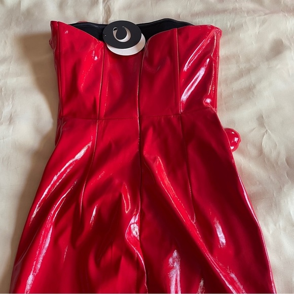 NEW! CULTNAKED- Strapless Love Killa Midi Dess in Red Patent Size Small - Picture 8 of 13